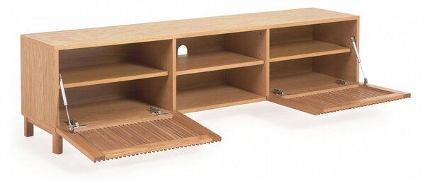 TV stolek v dekoru dubu v přírodní barvě 180x50 cm Beyla – Kave Home