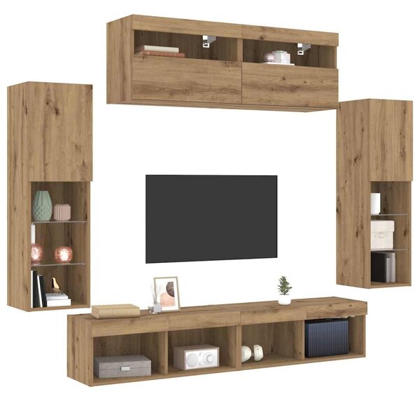 Sestava TV skříněk 6 ks dub artisan Kompozitní dřevo 3334381