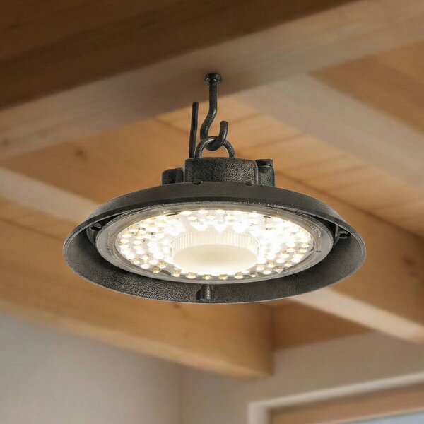 PRIOS LED halový reflektor Maikel, černý, IP65, Highbay, Černá, kov
