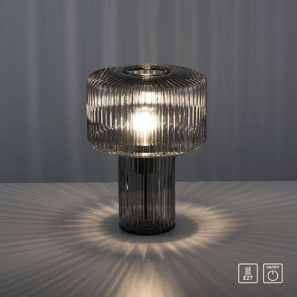 Paul Neuhaus Stolní lampa FUNGUS, 1xE27, v. 35 cm Barva: Kouřová