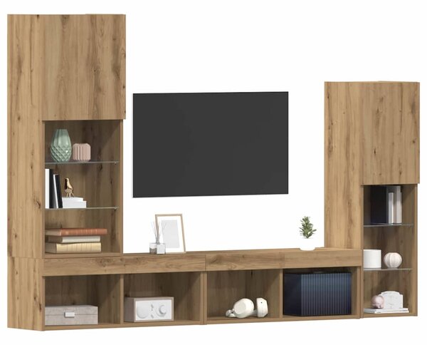 Televizní skříň 4 ks dub artisan Kompozitní dřevo 3334390