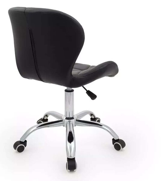 LuxuryForm DESIGN Židle LIVIO na stříbrné podstavě s kolečky - černá