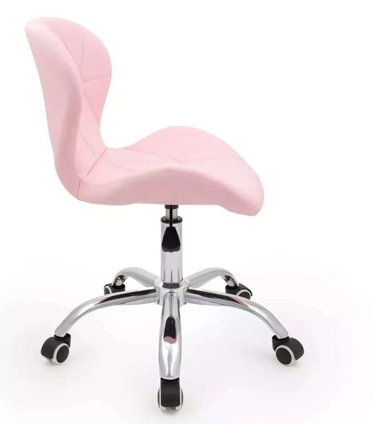 LuxuryForm DESIGN Židle LIVIO na stříbrné podstavě s kolečky - růžová