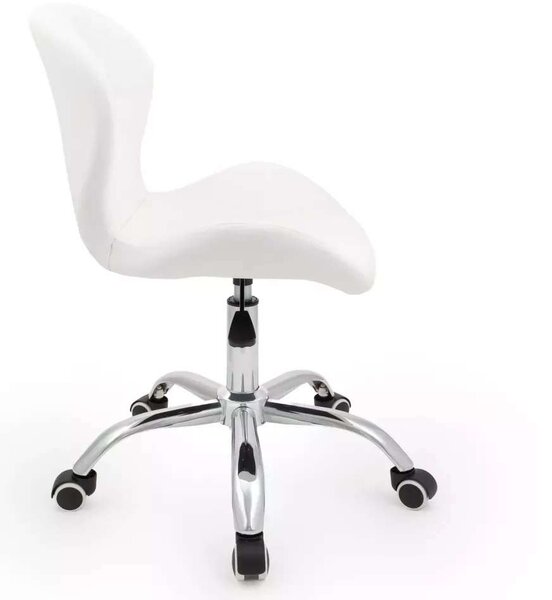LuxuryForm DESIGN Židle LIVIO na stříbrné podstavě s kolečky - bílá