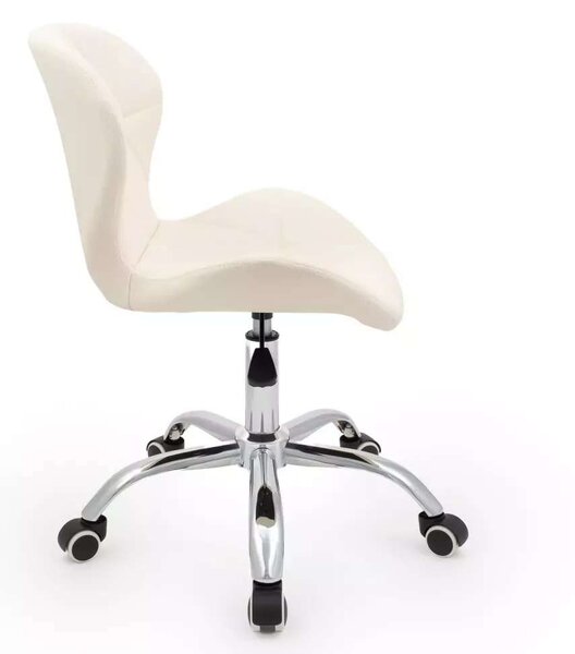 LuxuryForm DESIGN Židle LIVIO na stříbrné podstavě s kolečky - krémová
