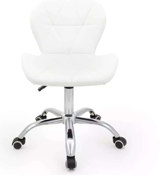 LuxuryForm DESIGN Židle LIVIO na stříbrné podstavě s kolečky - bílá