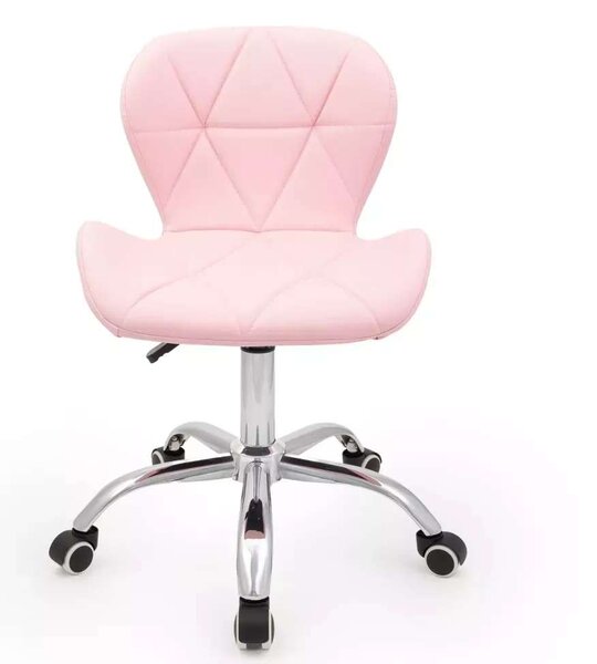LuxuryForm DESIGN Židle LIVIO na stříbrné podstavě s kolečky - růžová