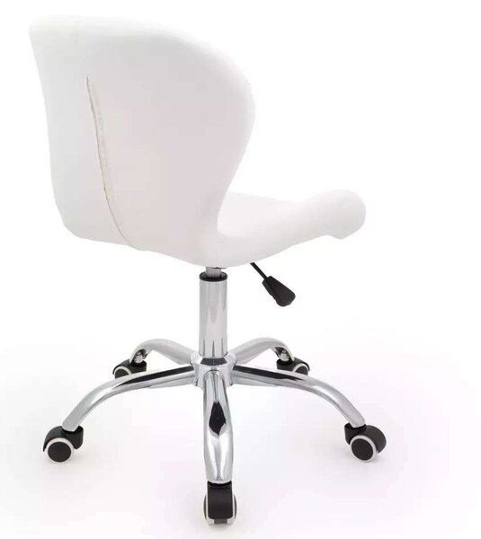 LuxuryForm DESIGN Židle LIVIO na stříbrné podstavě s kolečky - bílá