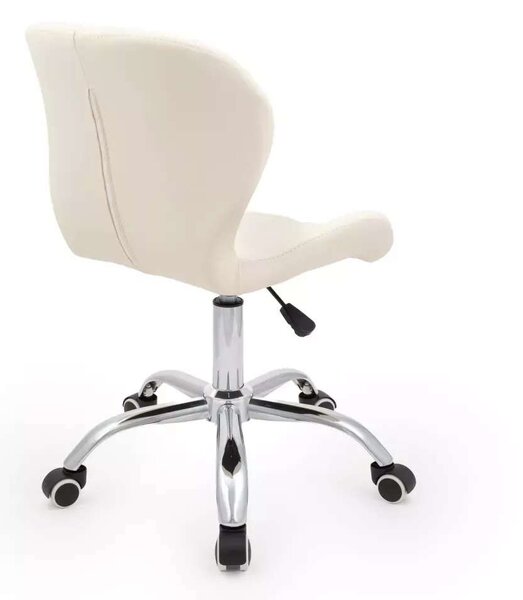 LuxuryForm DESIGN Židle LIVIO na stříbrné podstavě s kolečky - krémová