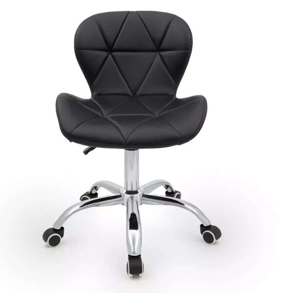 LuxuryForm DESIGN Židle LIVIO na stříbrné podstavě s kolečky - černá