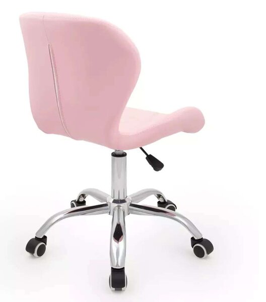 LuxuryForm DESIGN Židle LIVIO na stříbrné podstavě s kolečky - růžová