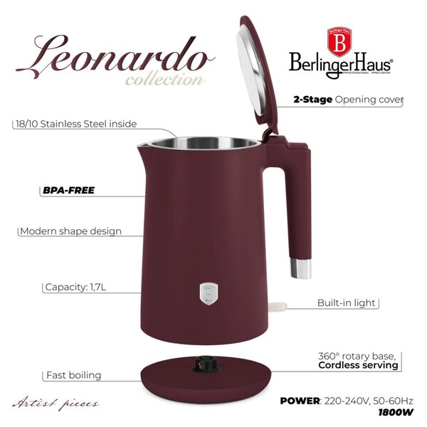 Rychlovarná konvice s dvojitou stěnou 1,7 l Leonardo Collection