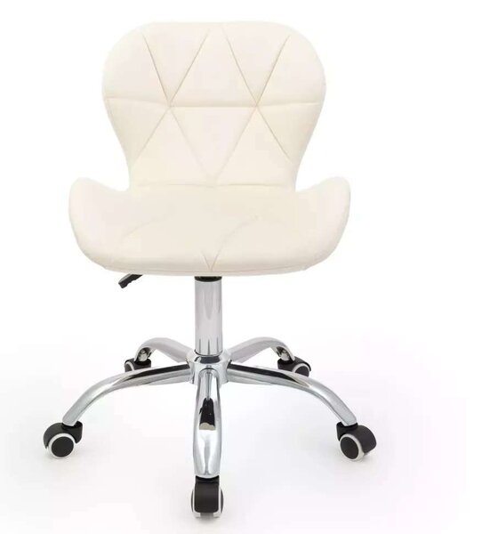 LuxuryForm DESIGN Židle LIVIO VELUR na stříbrné podstavě s kolečky - krémová
