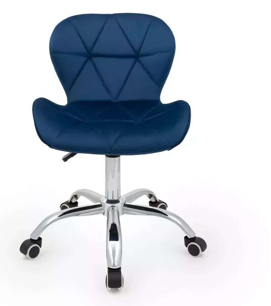 LuxuryForm DESIGN Židle LIVIO VELUR na stříbrné podstavě s kolečky - modrá