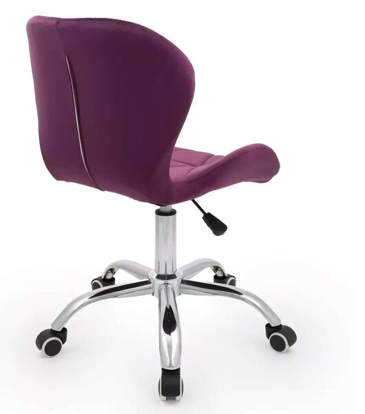 LuxuryForm DESIGN Židle LIVIO VELUR na stříbrné podstavě s kolečky - fuchsie