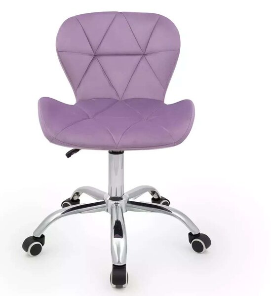 LuxuryForm DESIGN Židle LIVIO VELUR na stříbrné podstavě s kolečky - levandule