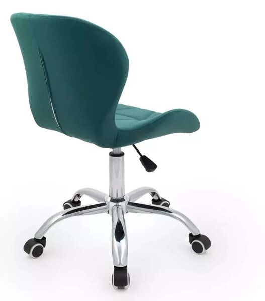 LuxuryForm DESIGN Židle LIVIO VELUR na stříbrné podstavě s kolečky - zelená