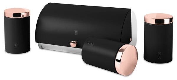 Chlebník a sada dóz na potraviny 4 ks Black Rose Collection