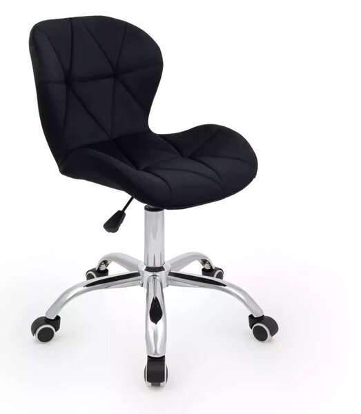 LuxuryForm DESIGN Židle LIVIO VELUR na stříbrné podstavě s kolečky - černá