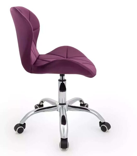 LuxuryForm DESIGN Židle LIVIO VELUR na stříbrné podstavě s kolečky - fuchsie