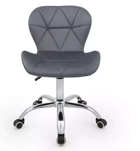 LuxuryForm DESIGN Židle LIVIO VELUR na stříbrné podstavě s kolečky - tmavě šedá