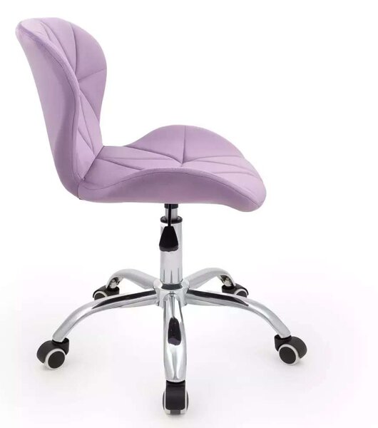 LuxuryForm DESIGN Židle LIVIO VELUR na stříbrné podstavě s kolečky - levandule