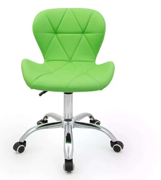 LuxuryForm DESIGN Židle LIVIO na stříbrné podstavě s kolečky - zelená