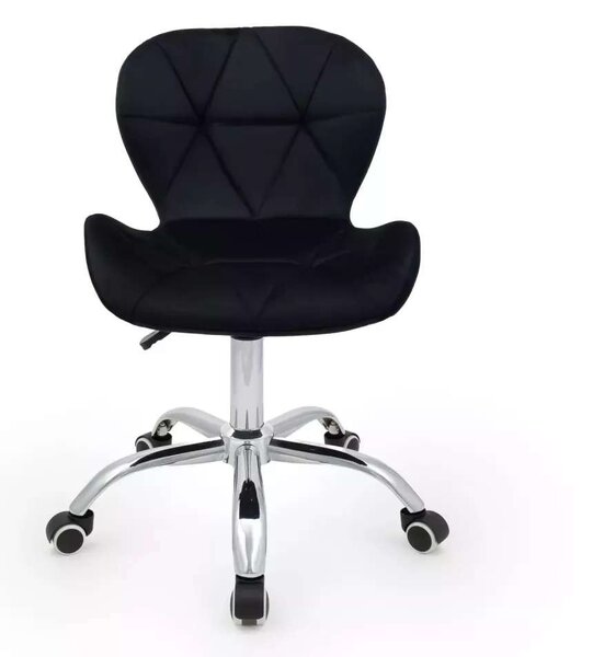 LuxuryForm DESIGN Židle LIVIO VELUR na stříbrné podstavě s kolečky - černá