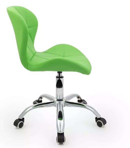 LuxuryForm DESIGN Židle LIVIO na stříbrné podstavě s kolečky - zelená