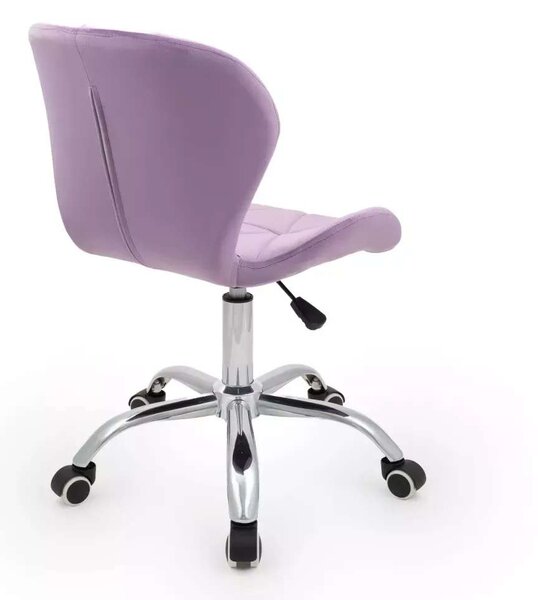 LuxuryForm DESIGN Židle LIVIO VELUR na stříbrné podstavě s kolečky - levandule