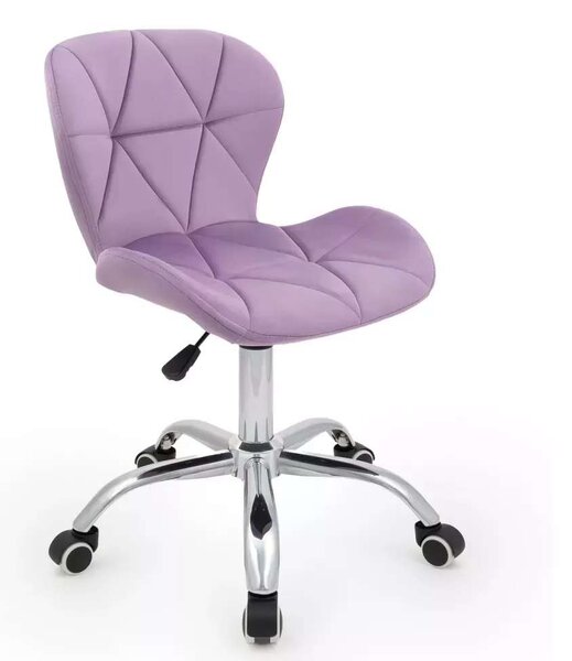 LuxuryForm DESIGN Židle LIVIO VELUR na stříbrné podstavě s kolečky - levandule