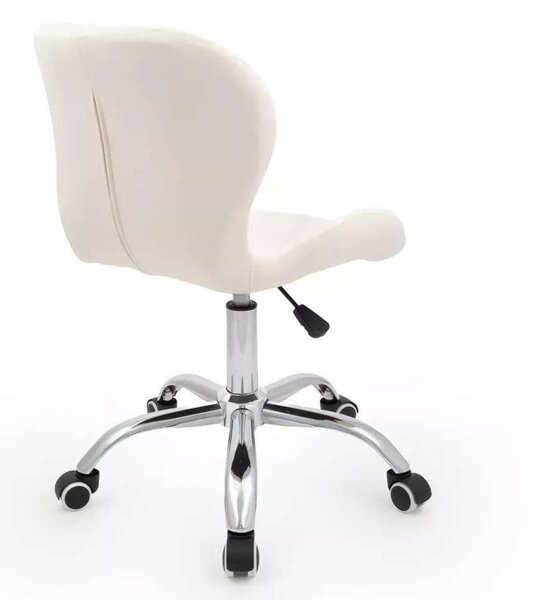 LuxuryForm DESIGN Židle LIVIO VELUR na stříbrné podstavě s kolečky - krémová