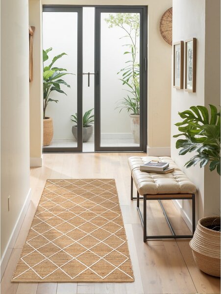 Ručně tkaný jutový běhoun v přírodní barvě 80x200 cm Kunu – Hanse Home