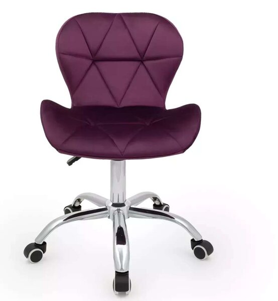 LuxuryForm DESIGN Židle LIVIO VELUR na stříbrné podstavě s kolečky - fuchsie