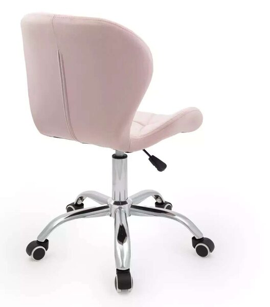LuxuryForm DESIGN Židle LIVIO VELUR na stříbrné podstavě s kolečky - růžová
