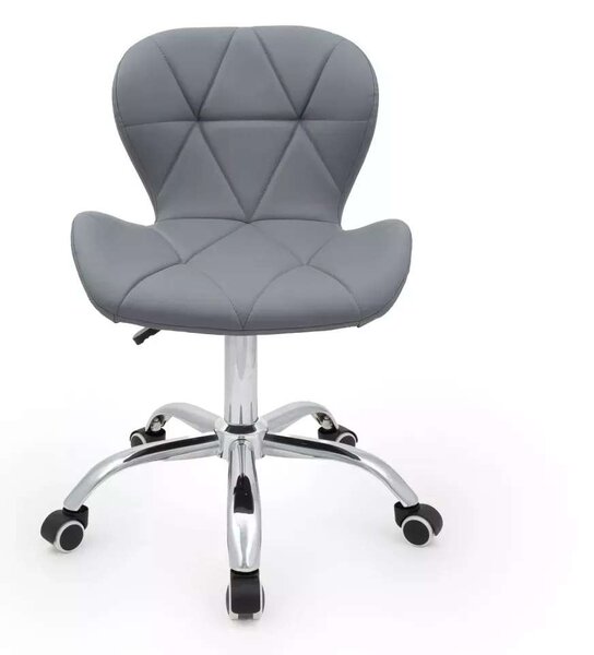 LuxuryForm DESIGN Židle LIVIO na stříbrné podstavě s kolečky - šedá