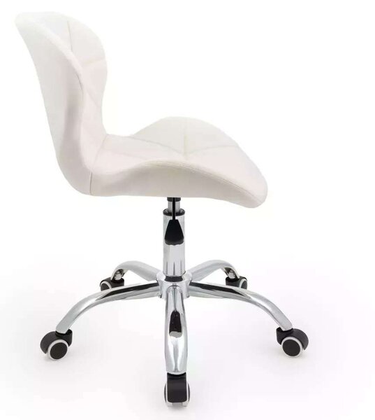 LuxuryForm DESIGN Židle LIVIO VELUR na stříbrné podstavě s kolečky - bílá