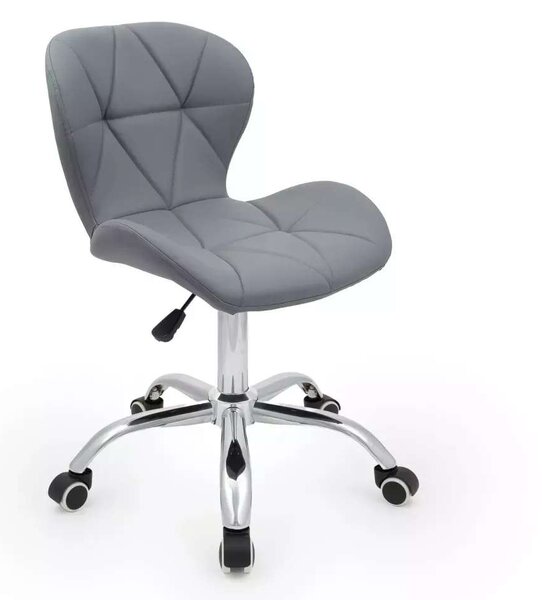 LuxuryForm DESIGN Židle LIVIO na stříbrné podstavě s kolečky - šedá