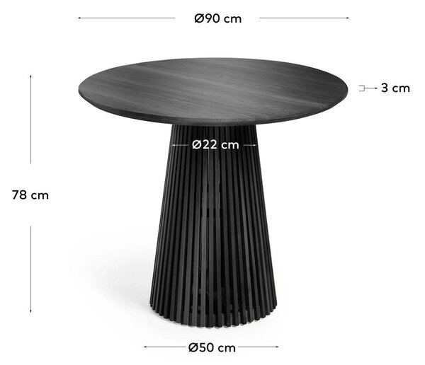 Kulatý jídelní stůl z masivu mindi ø 90 cm Jeanette – Kave Home