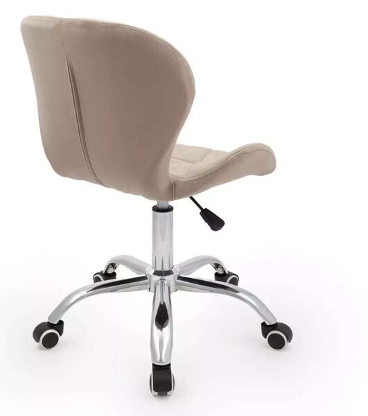 LuxuryForm DESIGN Židle LIVIO VELUR na stříbrné podstavě s kolečky - latte