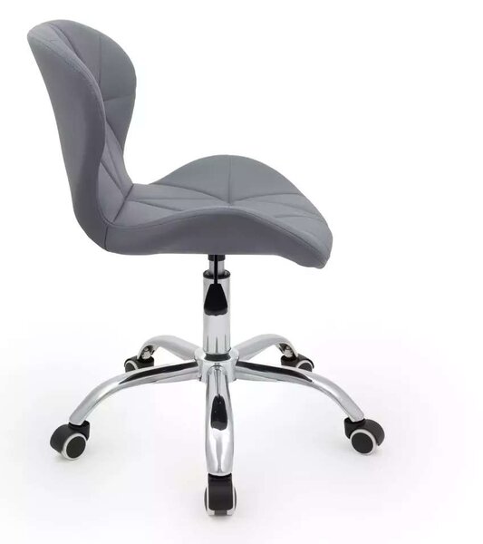 LuxuryForm DESIGN Židle LIVIO na stříbrné podstavě s kolečky - šedá
