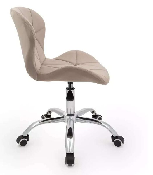 LuxuryForm DESIGN Židle LIVIO VELUR na stříbrné podstavě s kolečky - latte