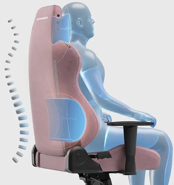 DXRacer herní židle DRIFTING růžová, látková