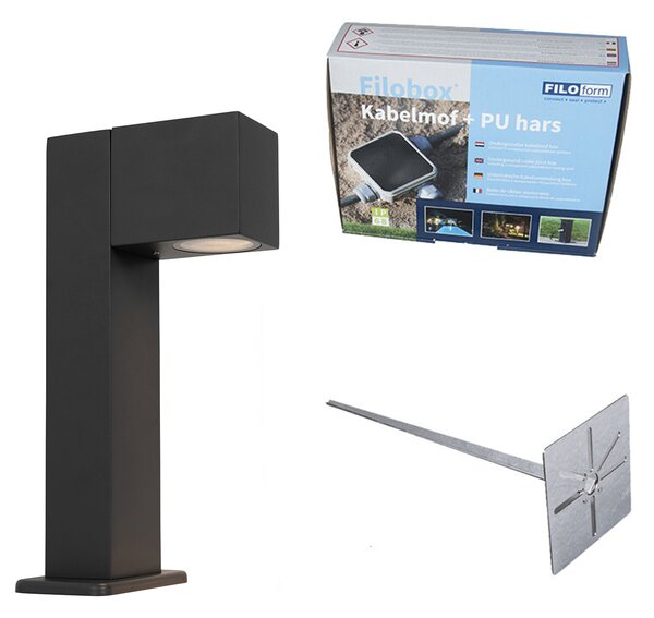 Průmyslové stojací venkovní svítidlo antracitové 30 cm IP44 - Baleno