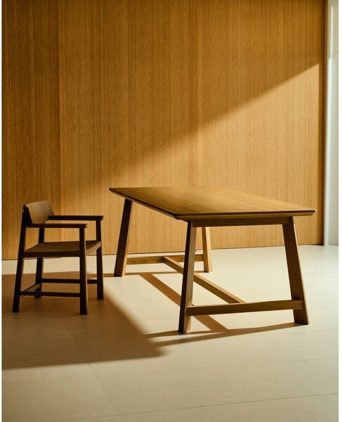 Jídelní stůl s deskou v dubovém dekoru 100x220 cm Idun – Kave Home