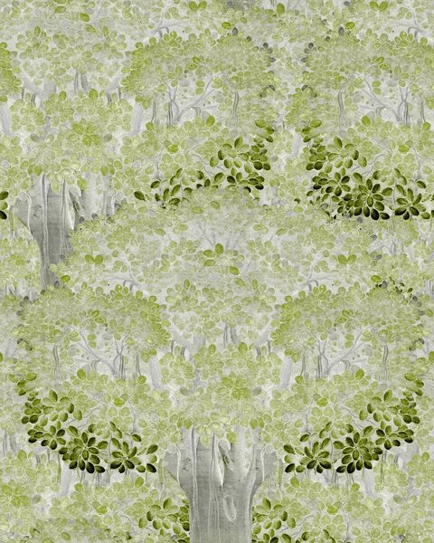 Mind the Gap WP 20445 Savage Leaves Green