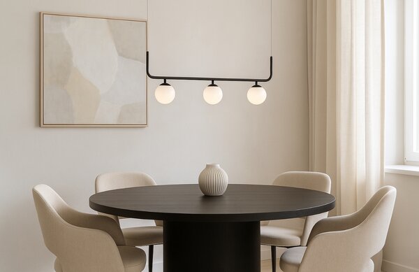 Nordic Design Černé kovové závěsné světlo Cattus 3