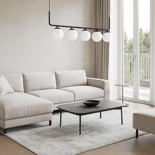 Nordic Design Černé kovové závěsné světlo Cattus 5
