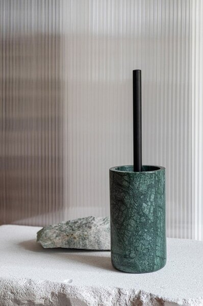 Tmavě zelená mramorová WC štětka Marble – Mette Ditmer Denmark