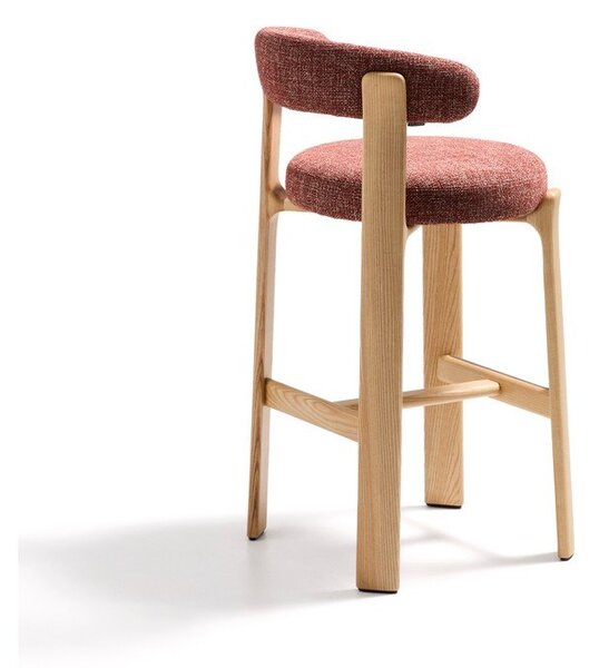 Barová židle z jasanového dřeva v terakotové barvě/ve světle přírodní barvě (výška sedáku 75 cm) Granite – Kave Home